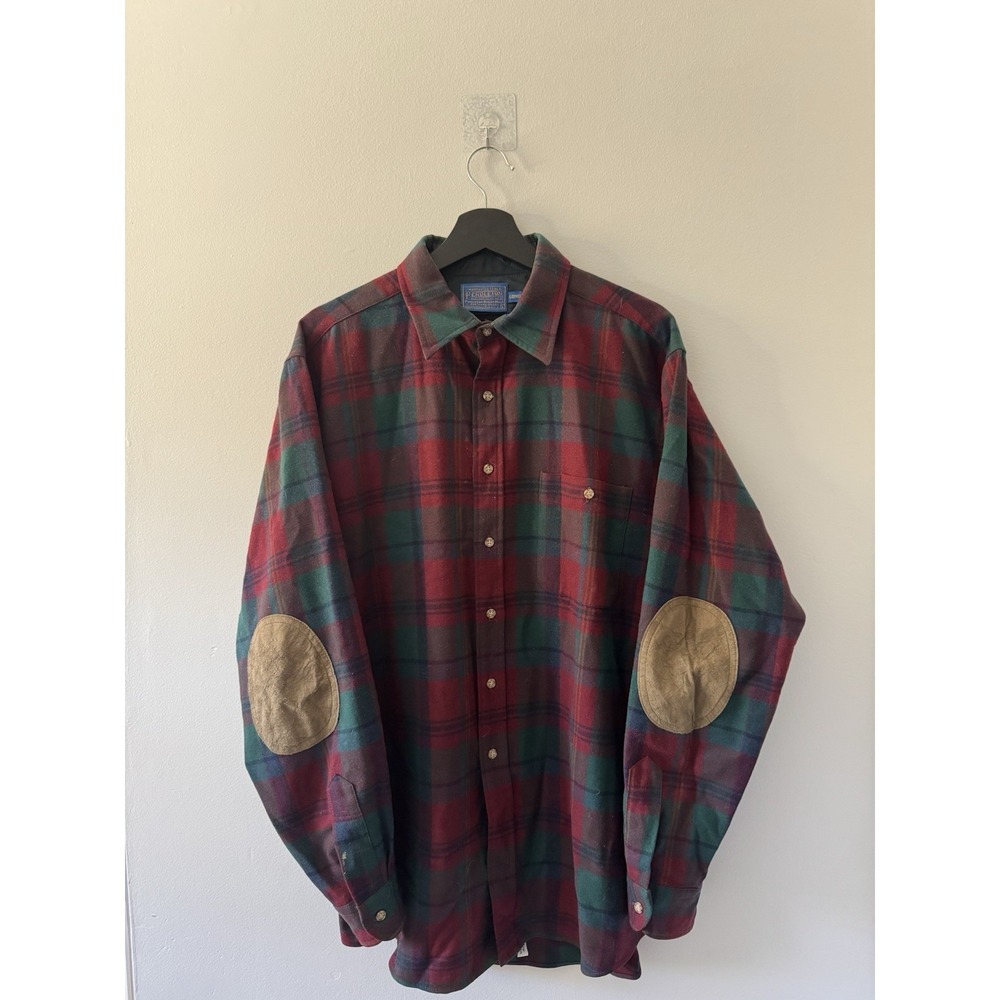 Vintage Pendleton wool Button down flannel Large … - image 1